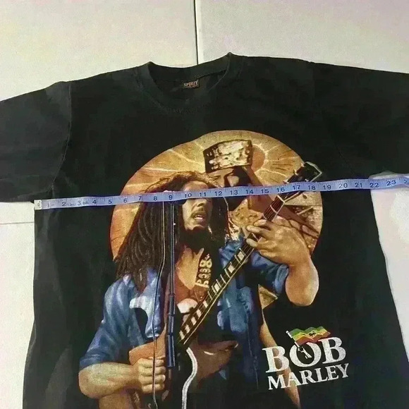 Vintage 90s Bob Marley T-Shirt Mens Rap Tee Rasta Front Back Large - Picture 4 of 7